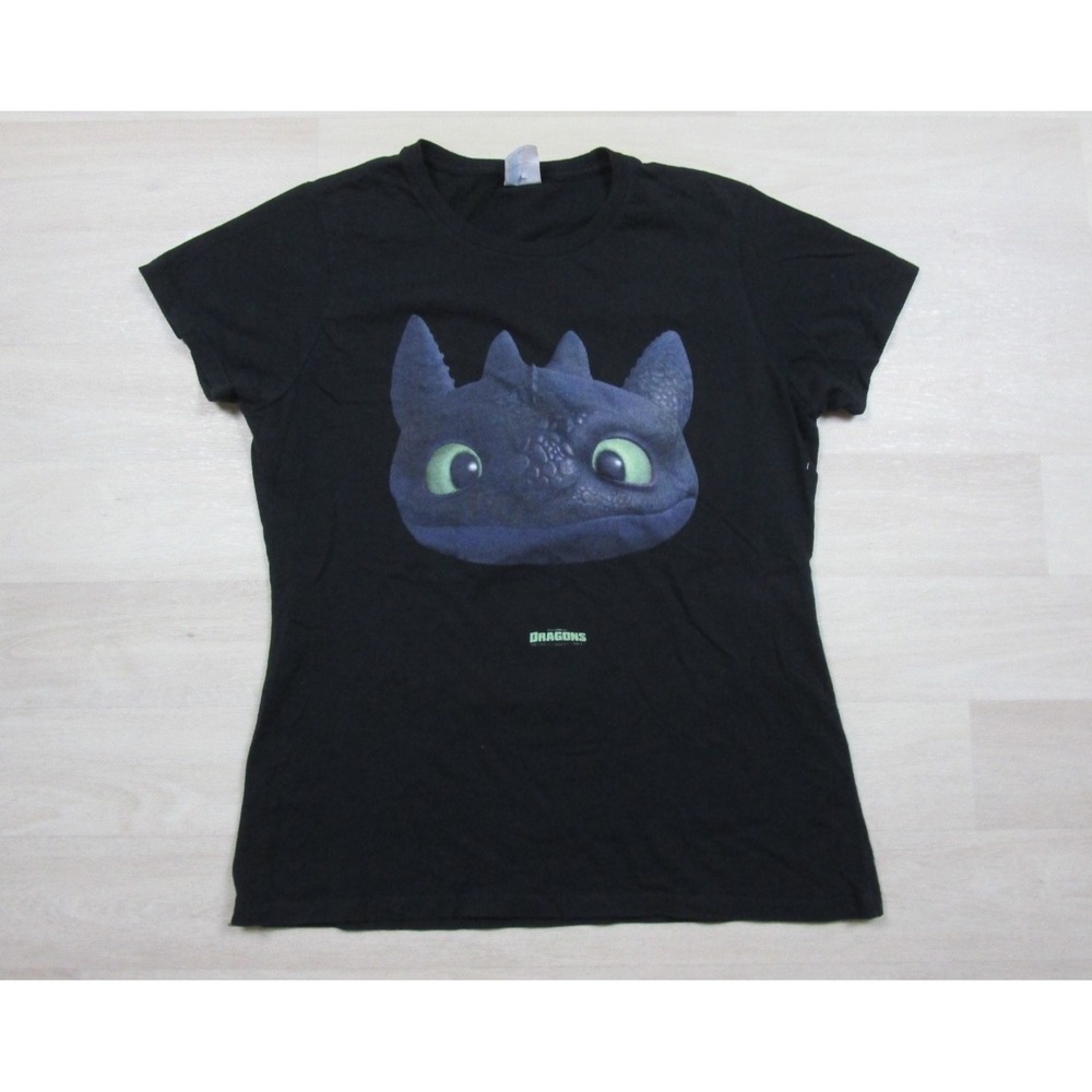 How to Train Your Dragon T-Shirt Womens (M) Toothless Night Fury Movie Promo